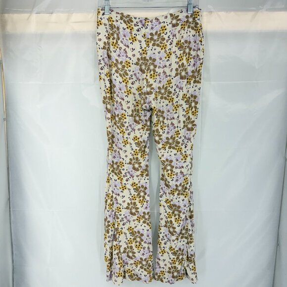 Free People Women S Can't Take My Eyes Off Of You Pants Floral Flare Wide Leg - Picture 3 of 10